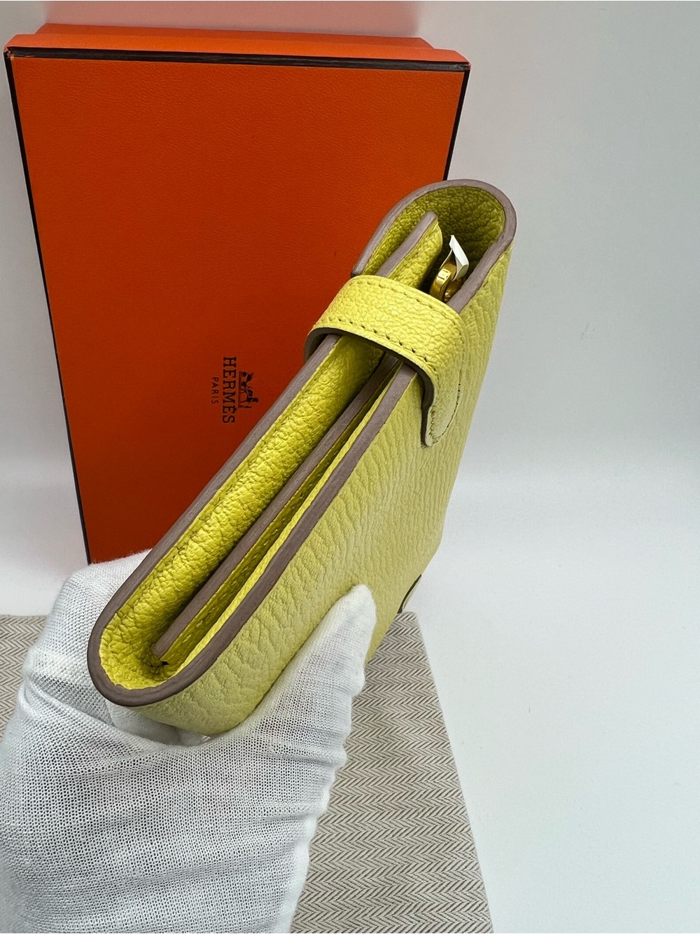 HERMES Kelly Wallet Long mysore gold hardware Unused full set 🔥😍 - Picture 4 of 9